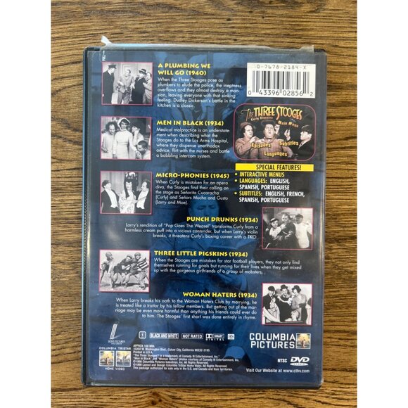 The Three Stooges Curly Classics DVD 1934-1945 Comedy Shorts Moe Larry Pre-Owned - Picture 2 of 4